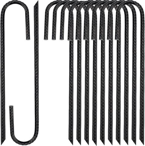 Toopify 12 Pack Rebar Stakes, 12 Inch Heavy Duty J Hook .